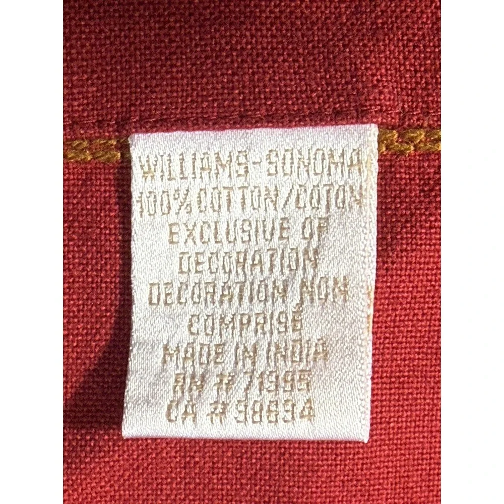 Williams Sonoma Orchard Crewel Napkin Placemat Set‎ Red Floral Embroidered Lot
